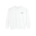 The Harbor Crewneck — White with Navy Embroidery