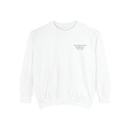 The Harbor Crewneck — White with Navy Embroidery