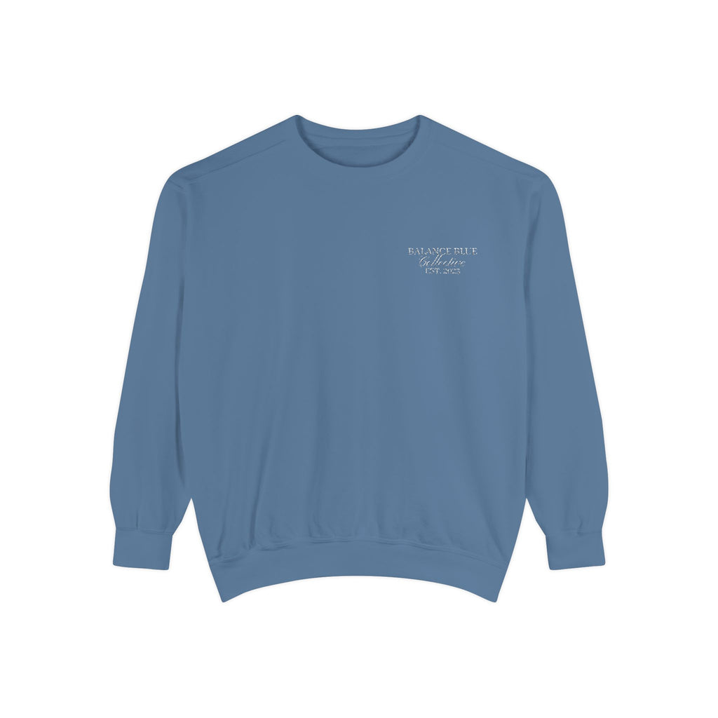 The Blue Jean Collective Crewneck — Blue Jean with White Embroidery