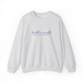 The Health Is Wealth Embroidered Crewneck — Ash with Navy Embroidery