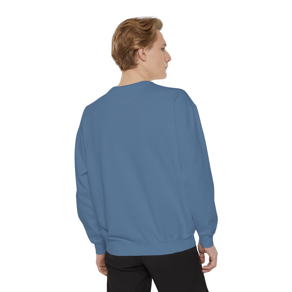 The Blue Jean Collective Crewneck — Blue Jean with White Embroidery