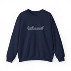 The Health Is Wealth Embroidered Crewneck — Navy with White Embroidery