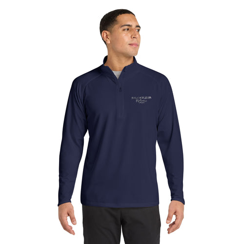 Embroidered Men's Quarter-Zip Performance Pullover — Sport-Wick Stretch