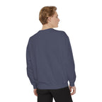 The Denim Tide Crewneck — Denim with White Embroidery