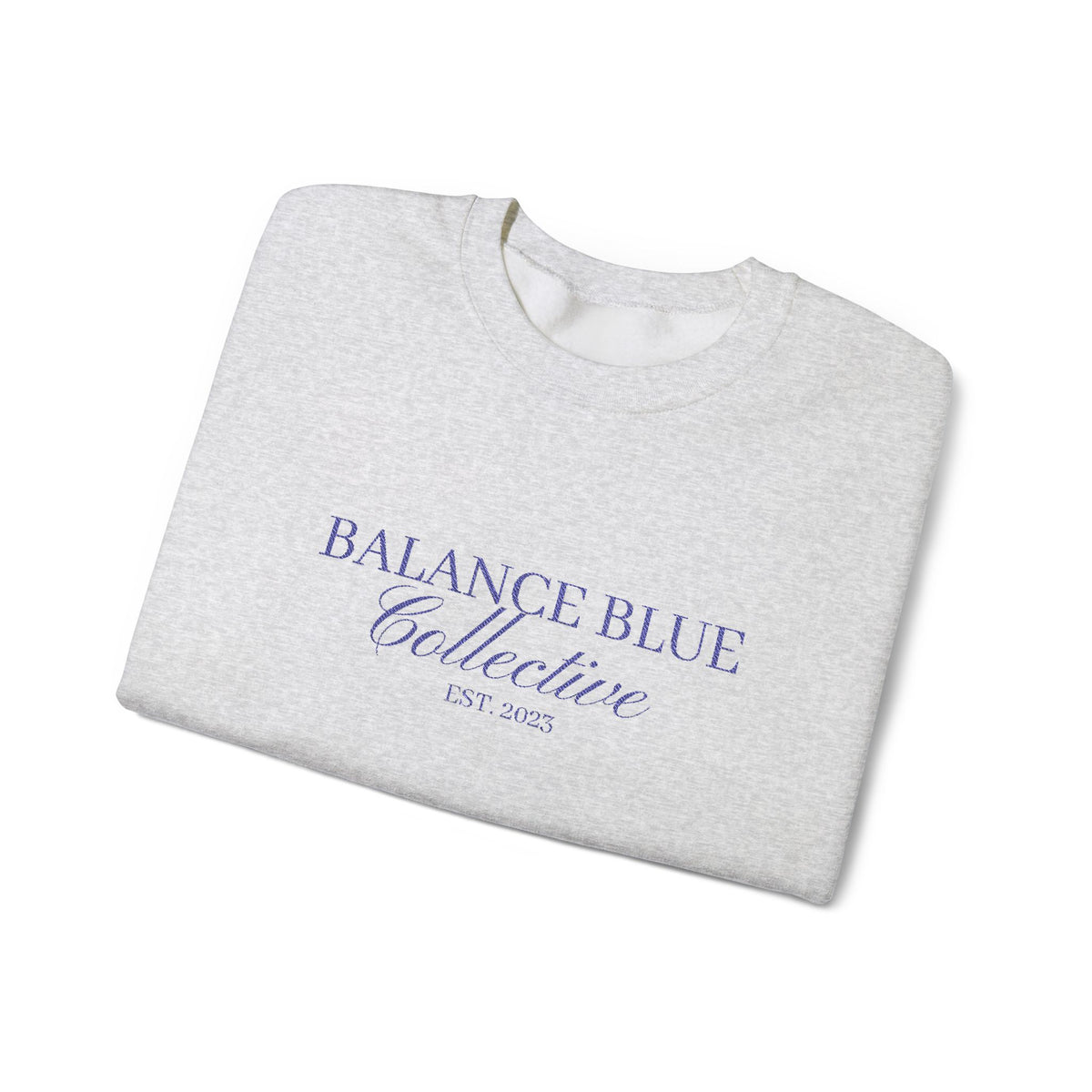 The Collective Unisex Statement Crewneck — Ash with Navy Embroidery