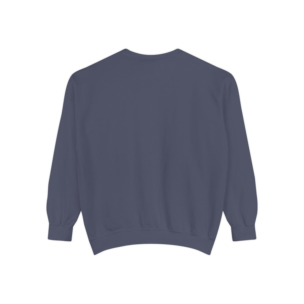 The Denim Tide Crewneck — Denim with White Embroidery