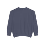 The Denim Tide Crewneck — Denim with White Embroidery